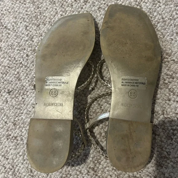 Steve Madden Darleena Gold Braided Strappy Sandals - Picture 4 of 4